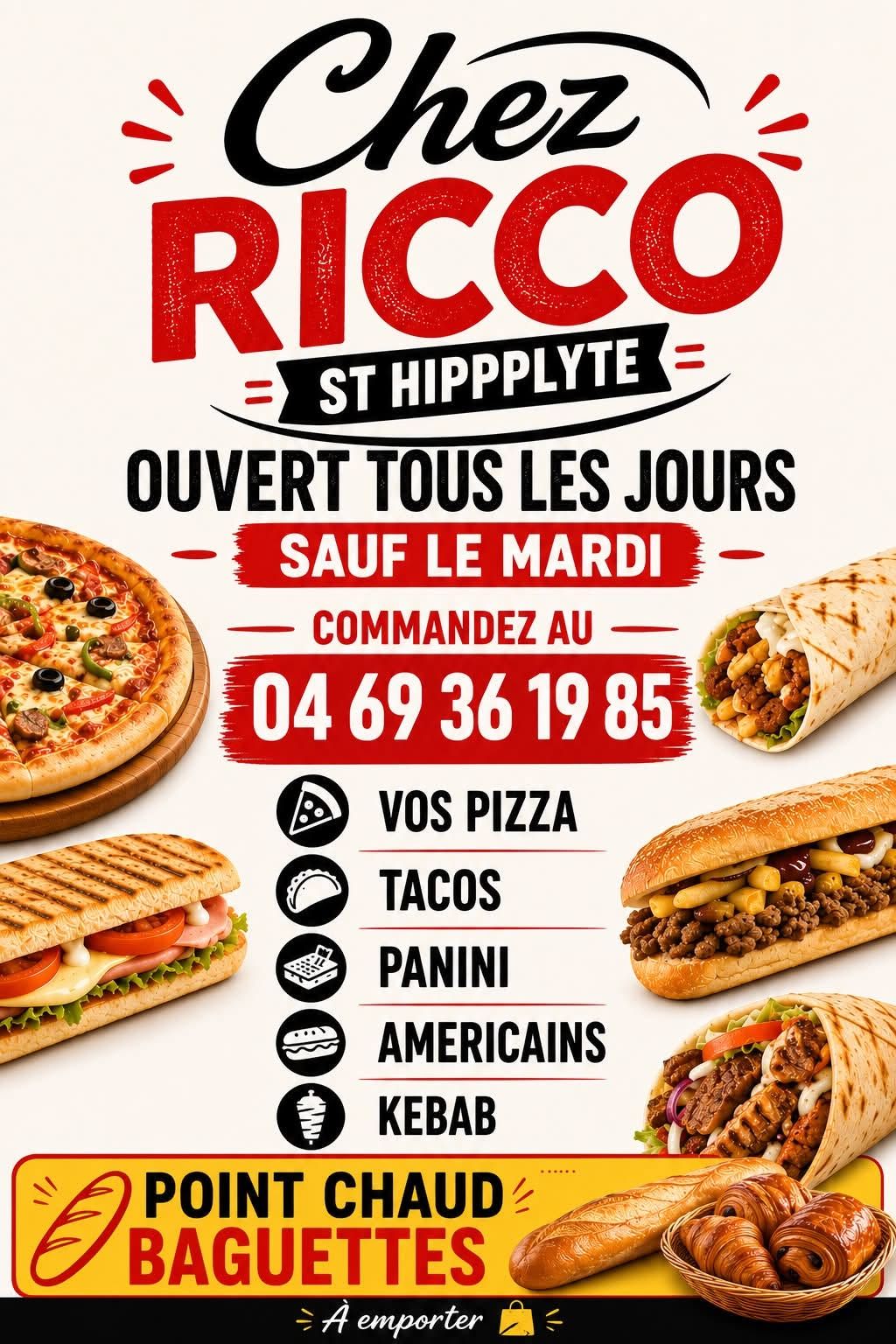 Pizzas au feu de bois, kebabs et tacos généreux
